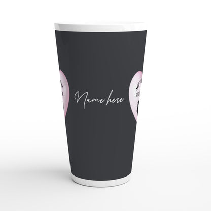 Ceramic Latte Mug - 17oz Glossy White, Customizable Design | AG Boutique ( not out of stock/ click customise)