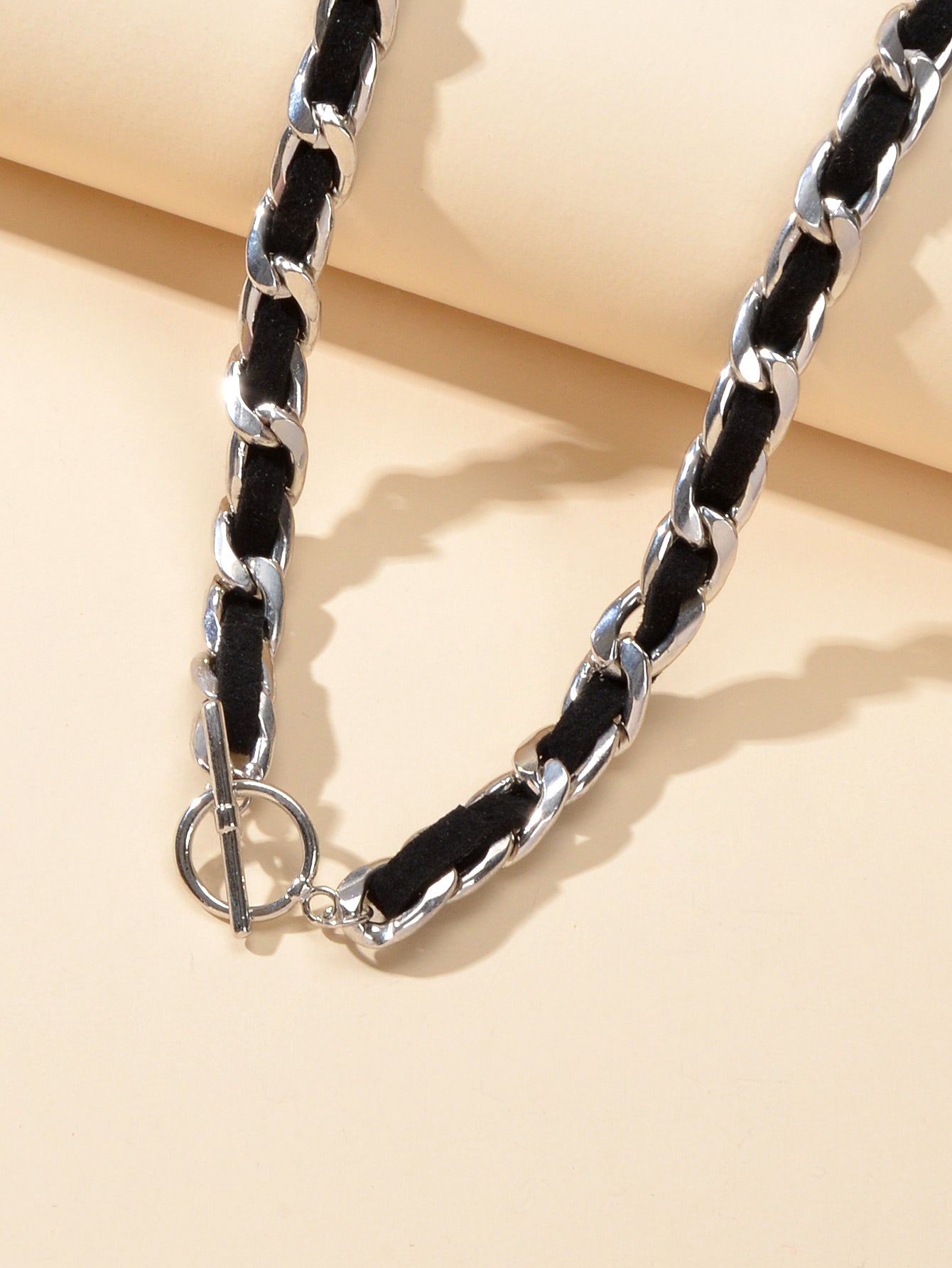 Punk Statement Jewellery Black Rope Braided Chain Short Choker Collar Necklace-2